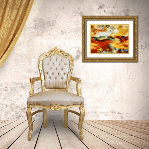 Mood of Abstraction XXV Gold Ornate Wood Framed Art Print with Double Matting by Medeiros, Celito