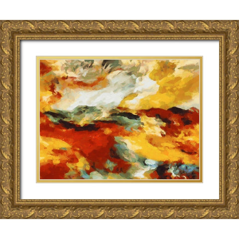 Mood of Abstraction XXV Gold Ornate Wood Framed Art Print with Double Matting by Medeiros, Celito