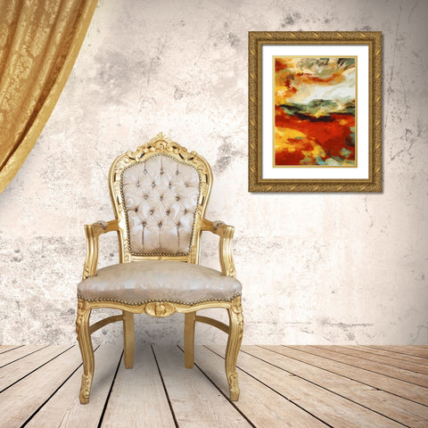 Mood of Abstraction XXVI Gold Ornate Wood Framed Art Print with Double Matting by Medeiros, Celito