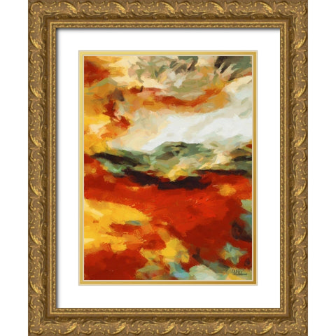 Mood of Abstraction XXVI Gold Ornate Wood Framed Art Print with Double Matting by Medeiros, Celito