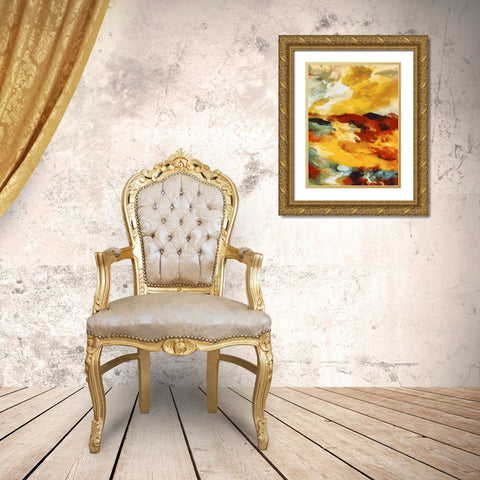 Mood of Abstraction V Gold Ornate Wood Framed Art Print with Double Matting by Medeiros, Celito