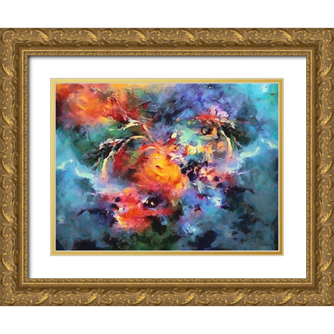 Mood of Abstraction VII Gold Ornate Wood Framed Art Print with Double Matting by Medeiros, Celito