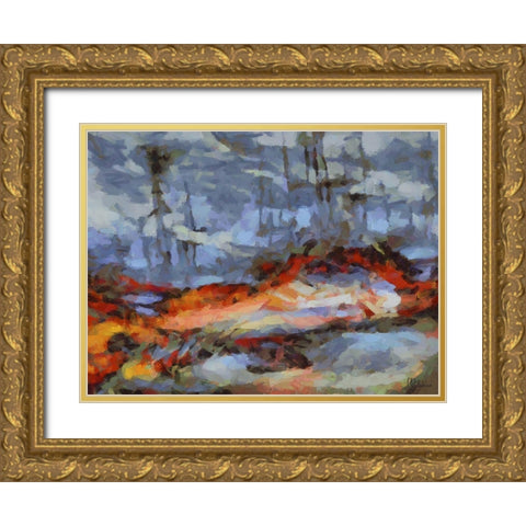 Mood of Abstraction VIII Gold Ornate Wood Framed Art Print with Double Matting by Medeiros, Celito