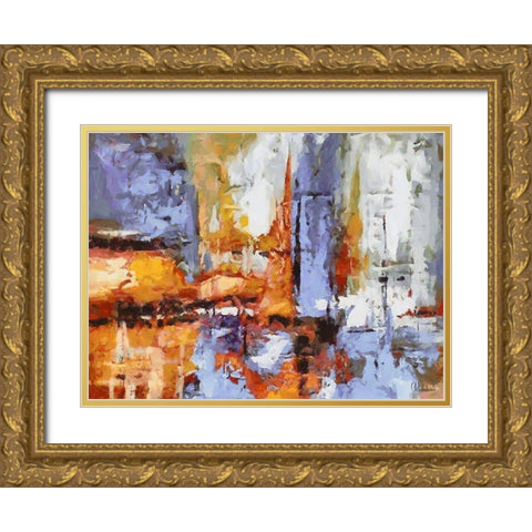 Mood of Abstraction X Gold Ornate Wood Framed Art Print with Double Matting by Medeiros, Celito
