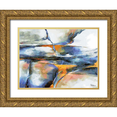 Mood of Abstraction XII  Gold Ornate Wood Framed Art Print with Double Matting by Medeiros, Celito