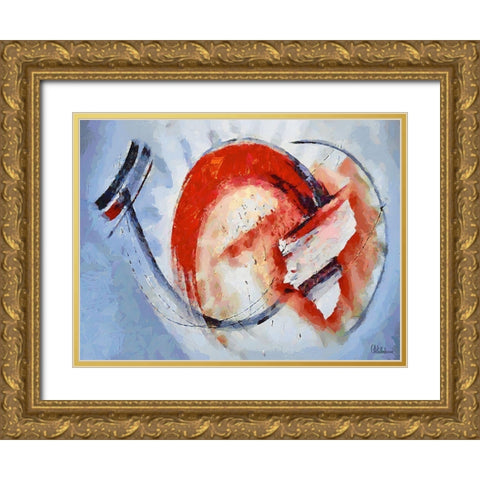Mood of Abstraction XIII  Gold Ornate Wood Framed Art Print with Double Matting by Medeiros, Celito