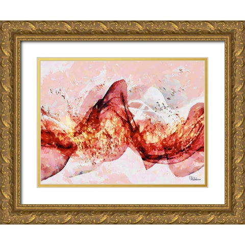 Mood of Abstraction XIV  Gold Ornate Wood Framed Art Print with Double Matting by Medeiros, Celito