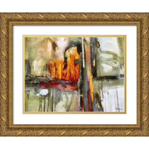Mood of Abstraction XVI  Gold Ornate Wood Framed Art Print with Double Matting by Medeiros, Celito
