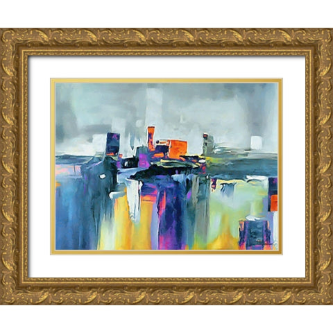 Mood of Abstraction XXII Gold Ornate Wood Framed Art Print with Double Matting by Medeiros, Celito