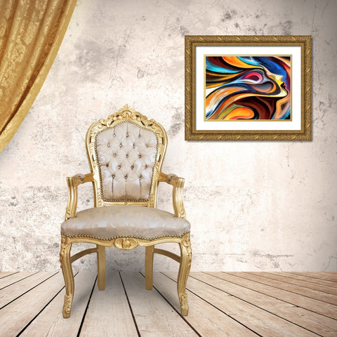Mood of Abstraction XXVII  Gold Ornate Wood Framed Art Print with Double Matting by Medeiros, Celito