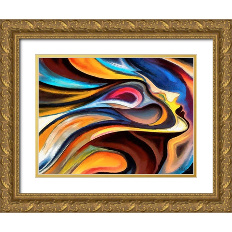 Mood of Abstraction XXVII  Gold Ornate Wood Framed Art Print with Double Matting by Medeiros, Celito