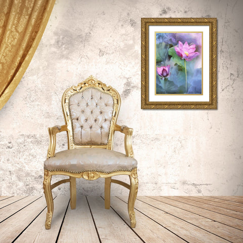 Orchids XXVIII Gold Ornate Wood Framed Art Print with Double Matting by Medeiros, Celito