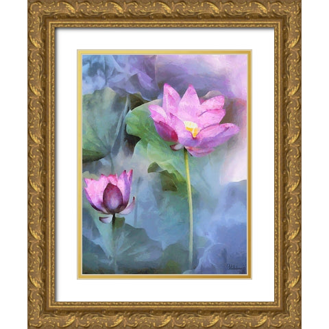 Orchids XXVIII Gold Ornate Wood Framed Art Print with Double Matting by Medeiros, Celito