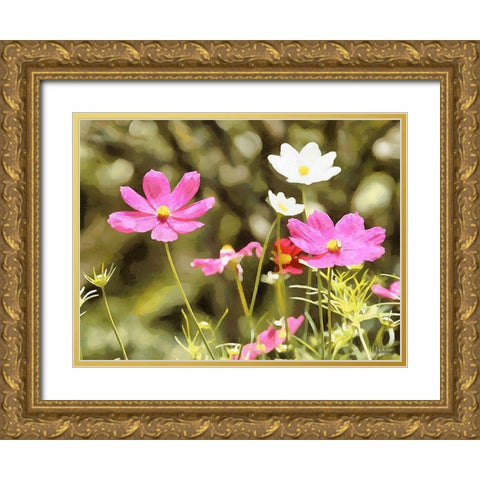 Field Flowers III Gold Ornate Wood Framed Art Print with Double Matting by Medeiros, Celito