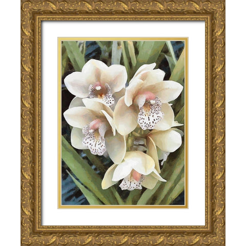 Orchids XXIX Gold Ornate Wood Framed Art Print with Double Matting by Medeiros, Celito
