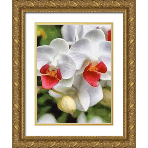 Orchids XXX Gold Ornate Wood Framed Art Print with Double Matting by Medeiros, Celito