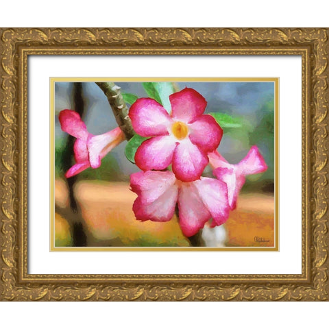 Orchids XXXIII Gold Ornate Wood Framed Art Print with Double Matting by Medeiros, Celito
