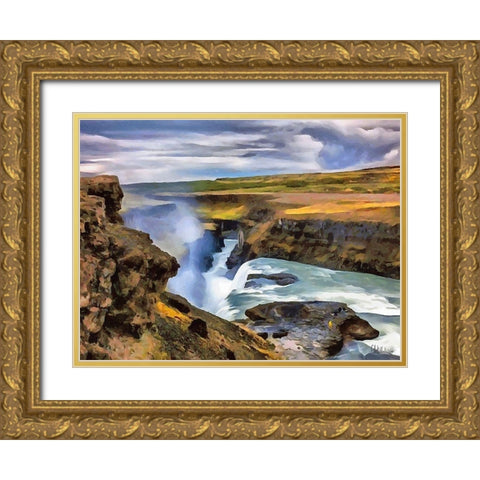 Watterfall Collection I Gold Ornate Wood Framed Art Print with Double Matting by Medeiros, Celito