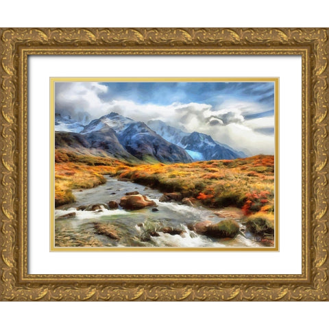 Watterfall Collection III Gold Ornate Wood Framed Art Print with Double Matting by Medeiros, Celito