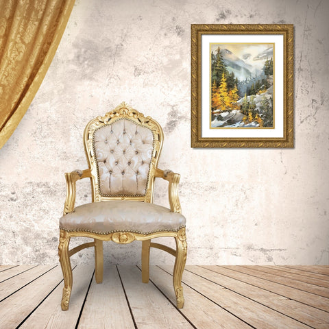 Cloudy Mountains Gold Ornate Wood Framed Art Print with Double Matting by Medeiros, Celito