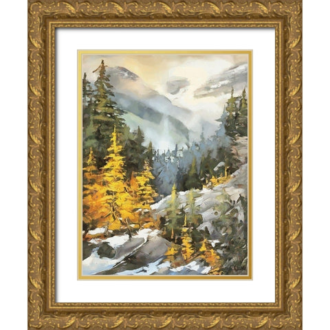 Cloudy Mountains Gold Ornate Wood Framed Art Print with Double Matting by Medeiros, Celito