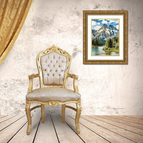 River in the Mountains VI Gold Ornate Wood Framed Art Print with Double Matting by Medeiros, Celito