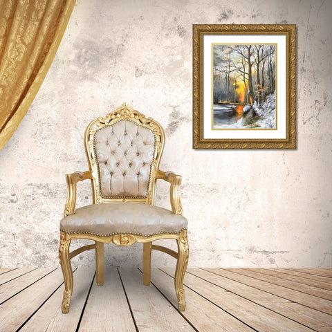 Sunny Day in Winter V Gold Ornate Wood Framed Art Print with Double Matting by Medeiros, Celito