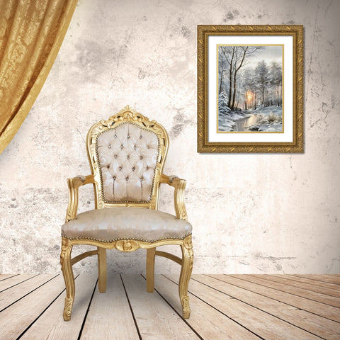Sunny Day in Winter VI Gold Ornate Wood Framed Art Print with Double Matting by Medeiros, Celito