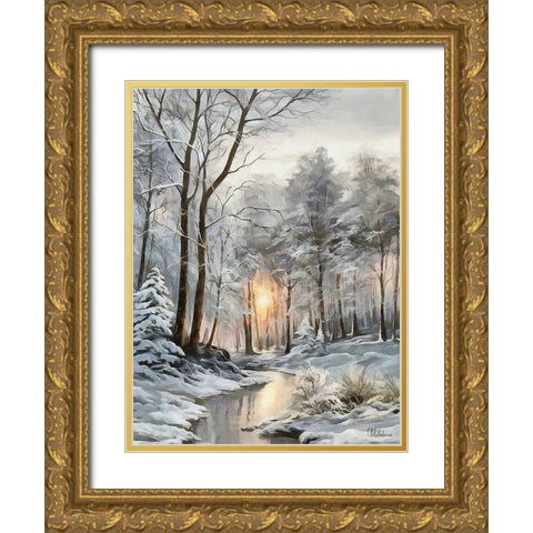 Sunny Day in Winter VI Gold Ornate Wood Framed Art Print with Double Matting by Medeiros, Celito