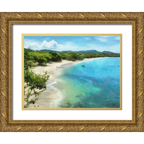 Tropical Bay II Gold Ornate Wood Framed Art Print with Double Matting by Medeiros, Celito