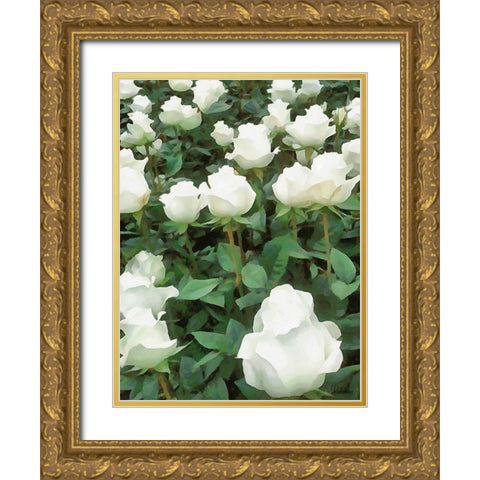 I like Flowers III Gold Ornate Wood Framed Art Print with Double Matting by Medeiros, Celito