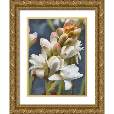 I like Flowers VII Gold Ornate Wood Framed Art Print with Double Matting by Medeiros, Celito