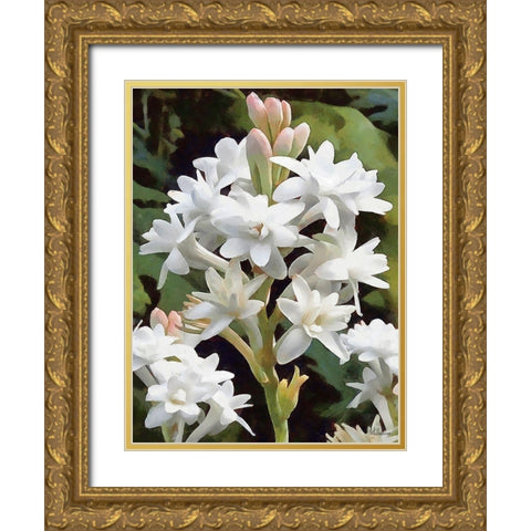 I like Flowers IX Gold Ornate Wood Framed Art Print with Double Matting by Medeiros, Celito