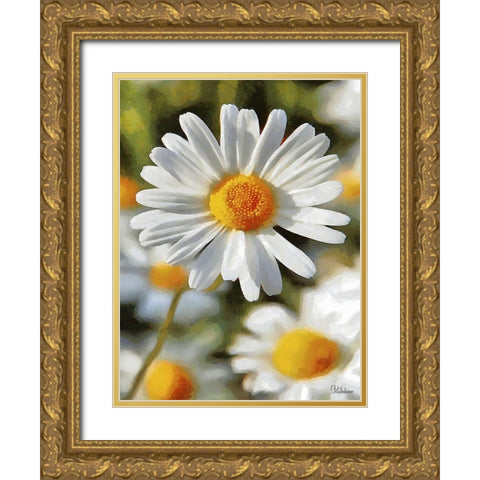 I like Flowers XII Gold Ornate Wood Framed Art Print with Double Matting by Medeiros, Celito