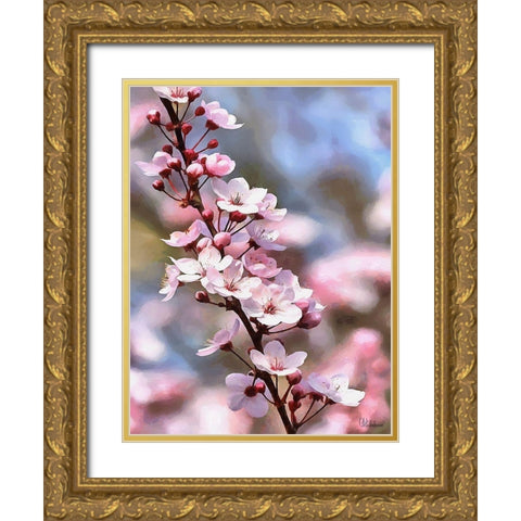 I like Flowers XIX Gold Ornate Wood Framed Art Print with Double Matting by Medeiros, Celito