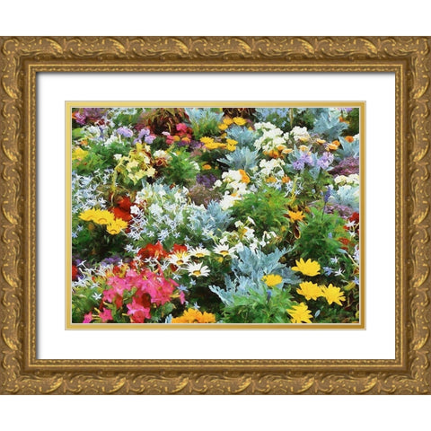 I like Flowers XXXI Gold Ornate Wood Framed Art Print with Double Matting by Medeiros, Celito
