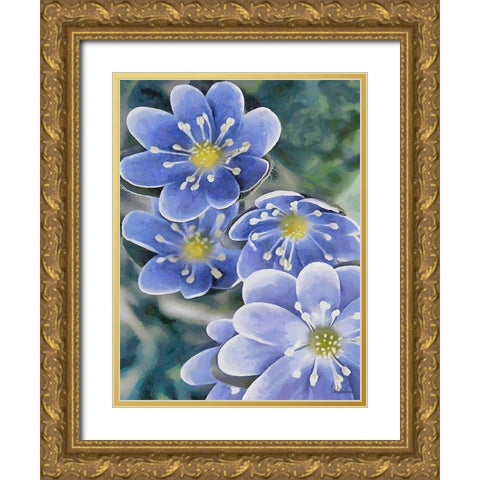 I like Flowers XXXVII Gold Ornate Wood Framed Art Print with Double Matting by Medeiros, Celito