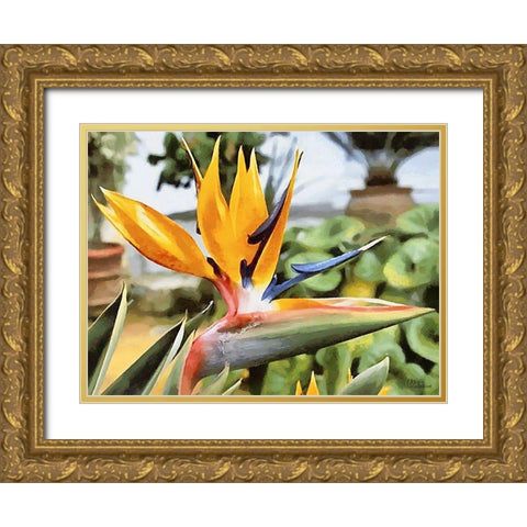 Yellow Orchid I Gold Ornate Wood Framed Art Print with Double Matting by Medeiros, Celito