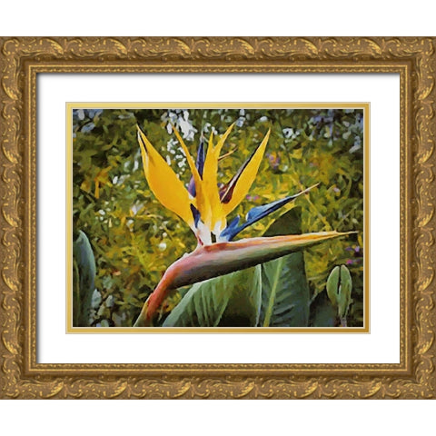 Yellow Orchid III Gold Ornate Wood Framed Art Print with Double Matting by Medeiros, Celito
