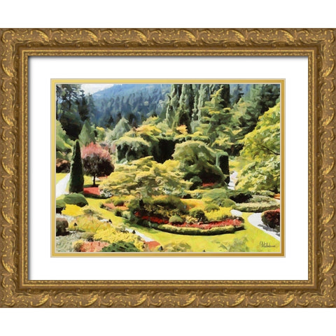 Beautiful Garden I Gold Ornate Wood Framed Art Print with Double Matting by Medeiros, Celito