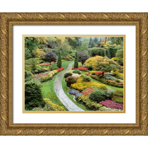 Beautiful Garden III Gold Ornate Wood Framed Art Print with Double Matting by Medeiros, Celito