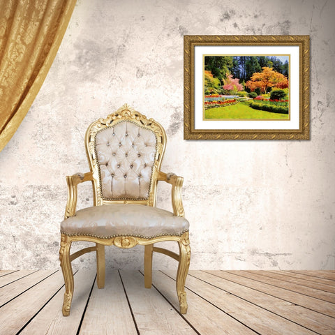 Beautiful Garden V Gold Ornate Wood Framed Art Print with Double Matting by Medeiros, Celito