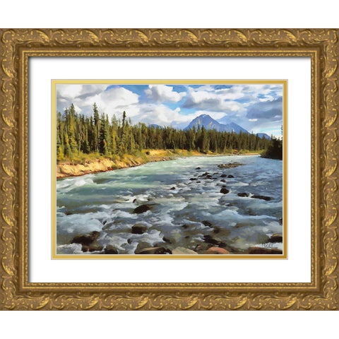 Rocky Mountains II Gold Ornate Wood Framed Art Print with Double Matting by Medeiros, Celito