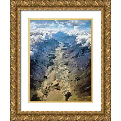 Glacier II Gold Ornate Wood Framed Art Print with Double Matting by Medeiros, Celito