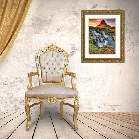 Beautiful Iceland Gold Ornate Wood Framed Art Print with Double Matting by Medeiros, Celito