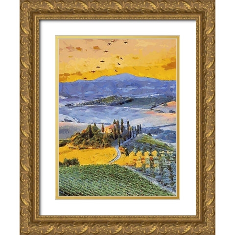 My Lovely Tuscany Gold Ornate Wood Framed Art Print with Double Matting by Medeiros, Celito
