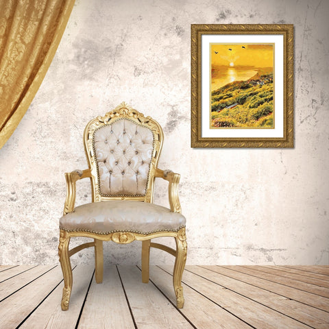 Romantic Sunset II Gold Ornate Wood Framed Art Print with Double Matting by Medeiros, Celito