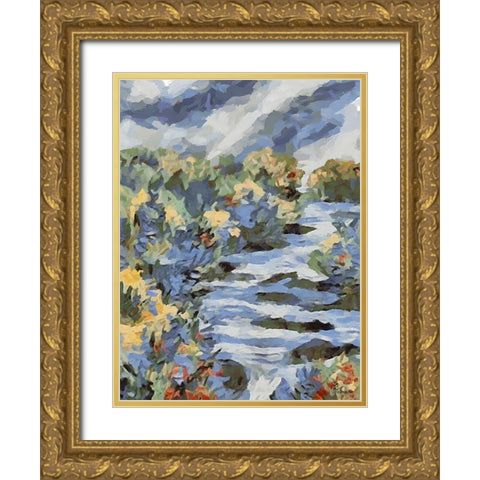 Landscapes in Monet Style IV Gold Ornate Wood Framed Art Print with Double Matting by Medeiros, Celito