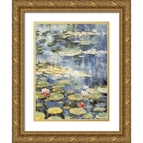 Landscapes in Monet Style V Gold Ornate Wood Framed Art Print with Double Matting by Medeiros, Celito