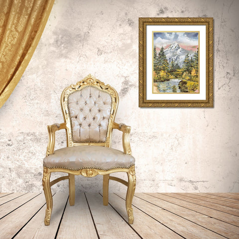 Landscapes in Monet Style IX Gold Ornate Wood Framed Art Print with Double Matting by Medeiros, Celito